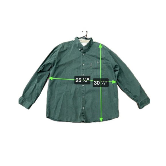 Columbia Mens Cotton Button-Up Shirt Forest Green Sz XL - Picture 8 of 8